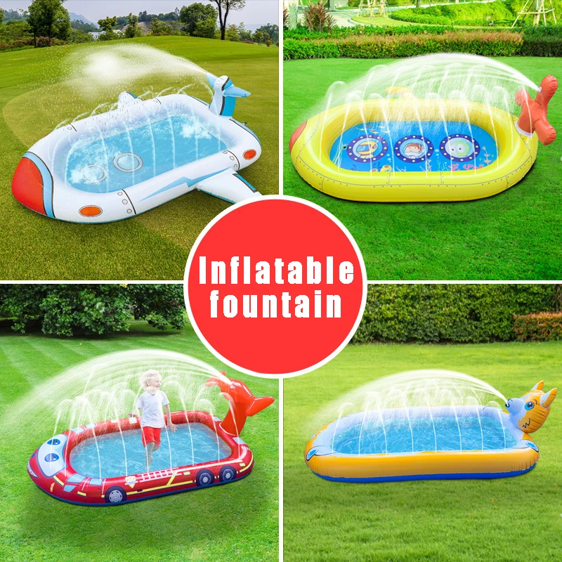 Inflatable Fun Water Playing Swim Pool Inflatable Pool Children's Water Spray Mat Outdoor Swimming Pools for Cottages