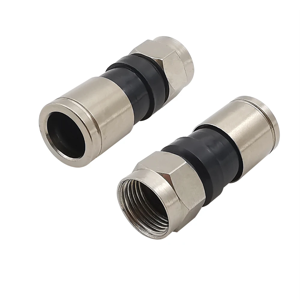 5 Pz/Lotto Rg6 F Tipo Connettore A Compressione Coassiale Raccordo Coassiale Estrusione F Spina Per Cavo Tv Sky Satellite Cavo Vergine