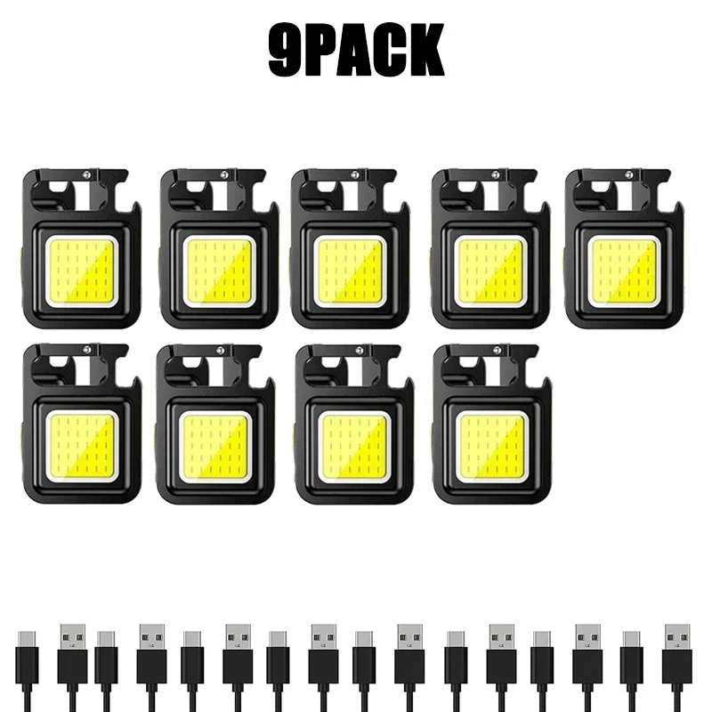 Compact USB Rechargeable LED Keychain Lantern - Multifunctional Portable Camping and Outdoor Work Light