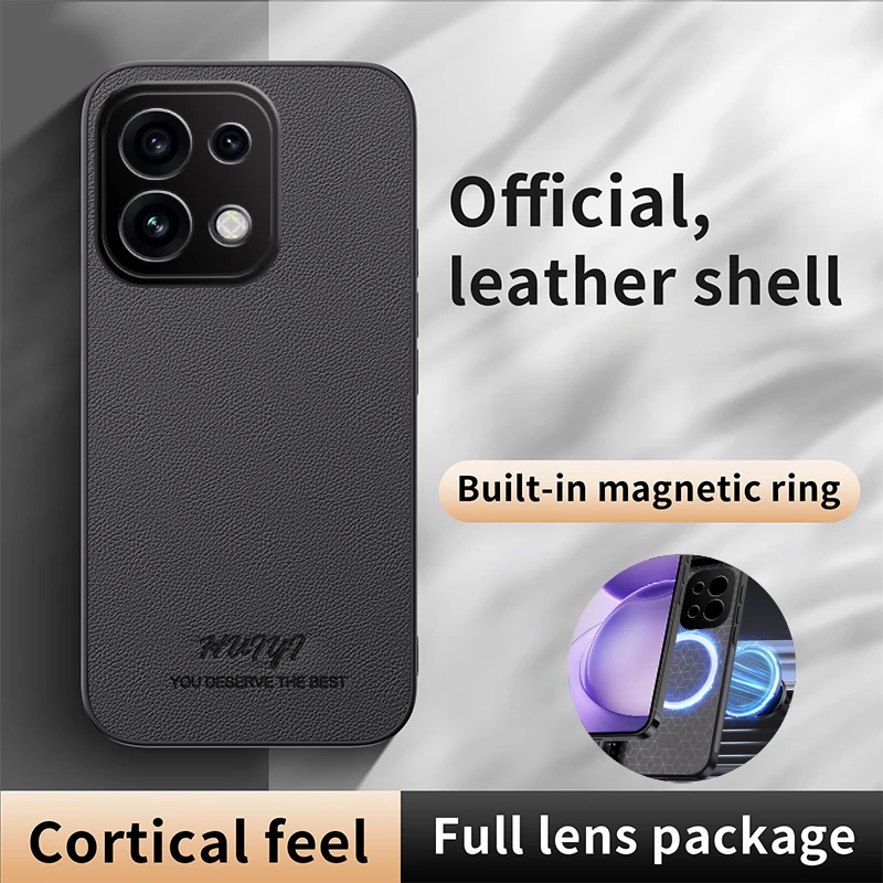 Matte Leather Magnetic Silicone Protective Case - Soft Frame Back Cover
