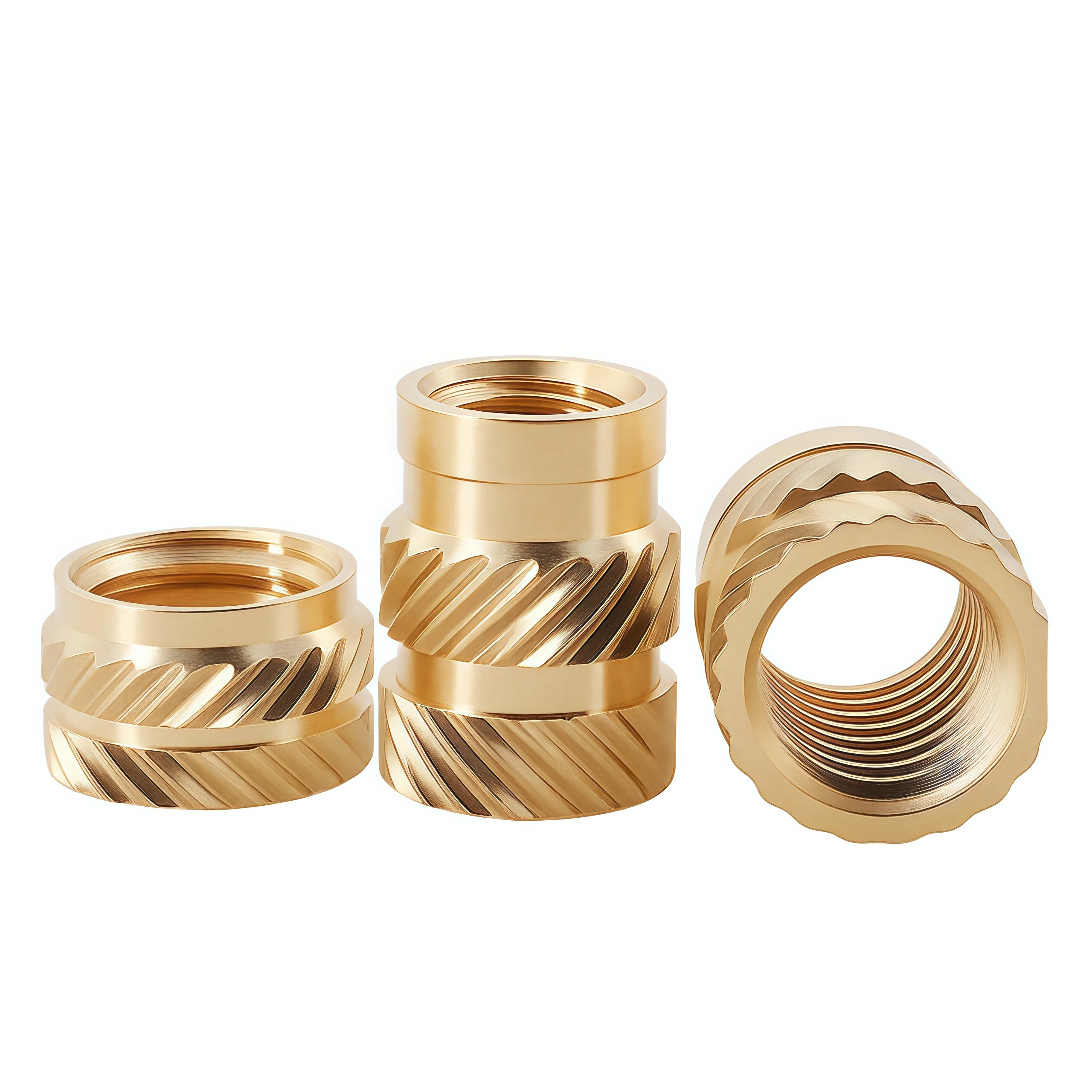 Brass Heat Insert Nut M2 M3 M4 M5 M6 M8 Double Twill Knurled Hot Melt Injection Embed Thread Inserts For 3d Printer Plastic