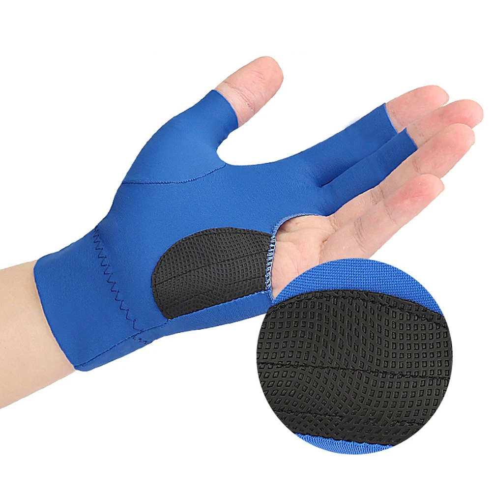 Billiards Glove Left Right Hand 3 Finger Snooker Billiard Gloves Non Slip Stickers Elastic Billiard Training Pool Gloves billiard gloves
