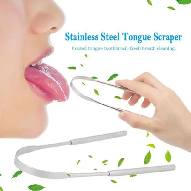 1Pcs Stainless Steel Tongue Scraper U-shaped Metal Fresh Breath Cleaning Coated Tongue Toothbrush Oral Hygiene Care Tools 2