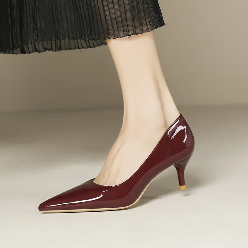 5cm Stilletos High Heels Dress Shoes Ladies Red/Nude Pumps Women Patent  Leather Tacones Wedges Femme Office Gift Shoes Wedding - AliExpress 322