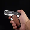 Portable Rubber Band Gun Children's Toy All-metal Six-shot Rubber Band Pistol Boy Keychain Pendant Soft Bullet Gun Hot Gift Toy 1
