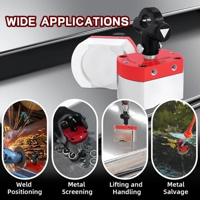 Welding Magnet Rare Earth Magnets 180 LB ON/Off Magnets Magnetic Welding Holder, Multipurpose Switch Magnet For Lifting And Handling,Metal Screening Pegboard Accessories Mag Switch