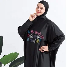 

Women Muslim Swimwear Beachwear Screen Printing 3pcs Lslamic Clothes Hijab Long Sleeves Sport Swimsuit Burkinis Bathing Bat Suit