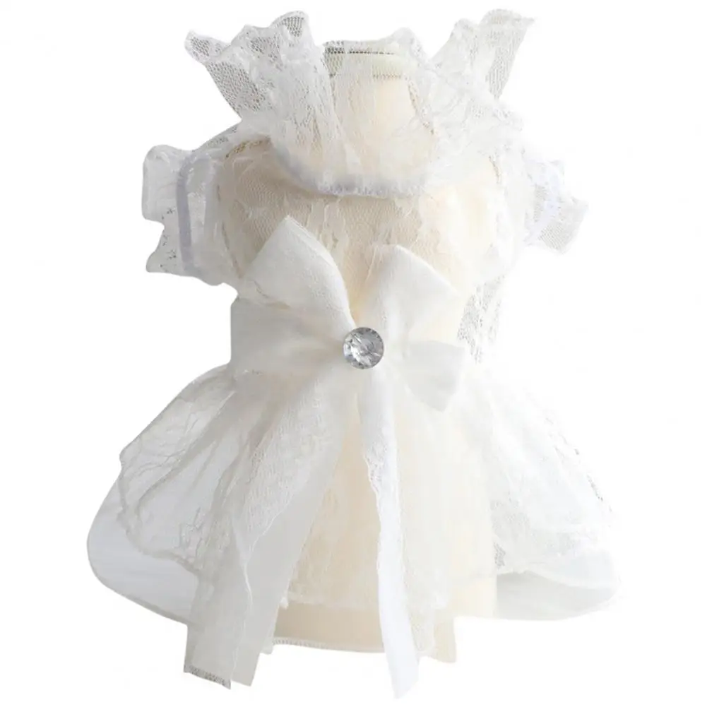 Dog Dress Puppy Wedding Fluffy Dress Lace Design Breathable White or Summer
