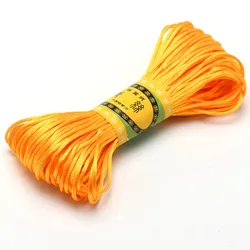 Luxurious 20M Nylon Satin Beaded Rope - 1.5mm W x 20m L (Gold Yellow)