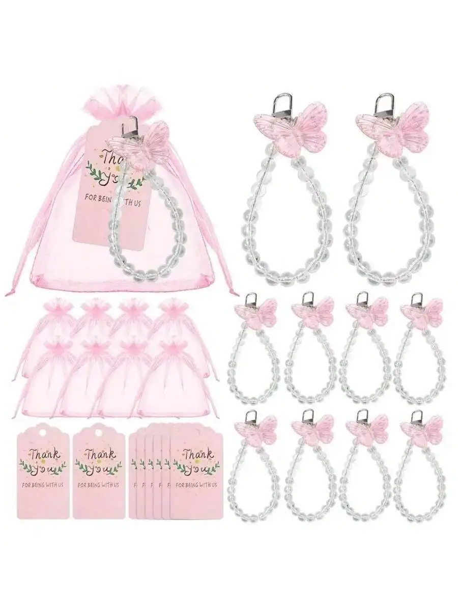 Rosa Schmetterling-Anhänger-Schlüsselanhänger, geeignet für Geburtstagsfeiern, Hochzeitsgeschenke, Taschendekorationen und kleine Geschenke zur Rückkehr.