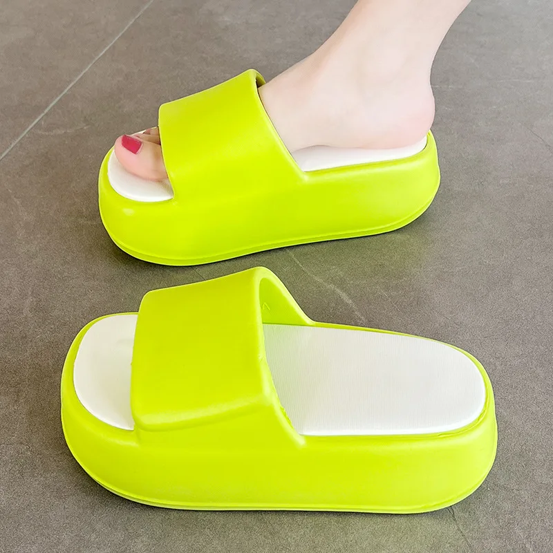Fashion high heels slippers women's summer EVA shoes woman concise slides clogs girls gothic chunky slippers free shipping