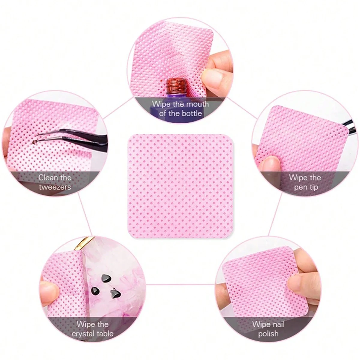 Lint Free Cotton Pads Nail Polish Remover Wipes Cleaning Tool Nail Art Cleaning Wipes Tips UV Gel Polish Removal Pad Paper Wipes