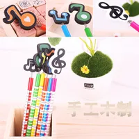 6 Pieces Lytwtw's Musical Music Stationery School Office Supply Student Prize Creative Kawaii Simple Cute Music 2B Pencil 2