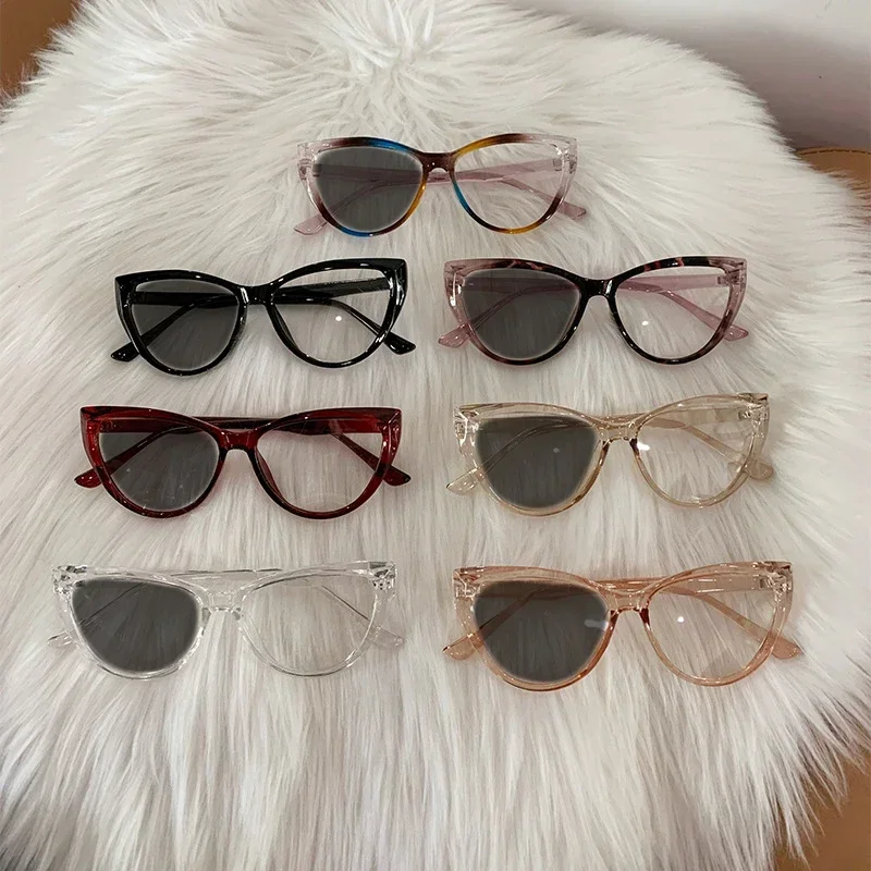 Myopia Anti-blue Light Glasses Women Photochromic Eyepiece To-4.0