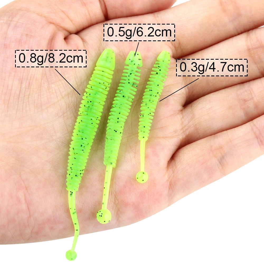 Spinpoler Soft Bait Fishing Lure Shad Stick Worm Sea Bass Fake Earthworm Artificial Trout Bass Drop Shot Perch Leurre 10pcs/Pack 3