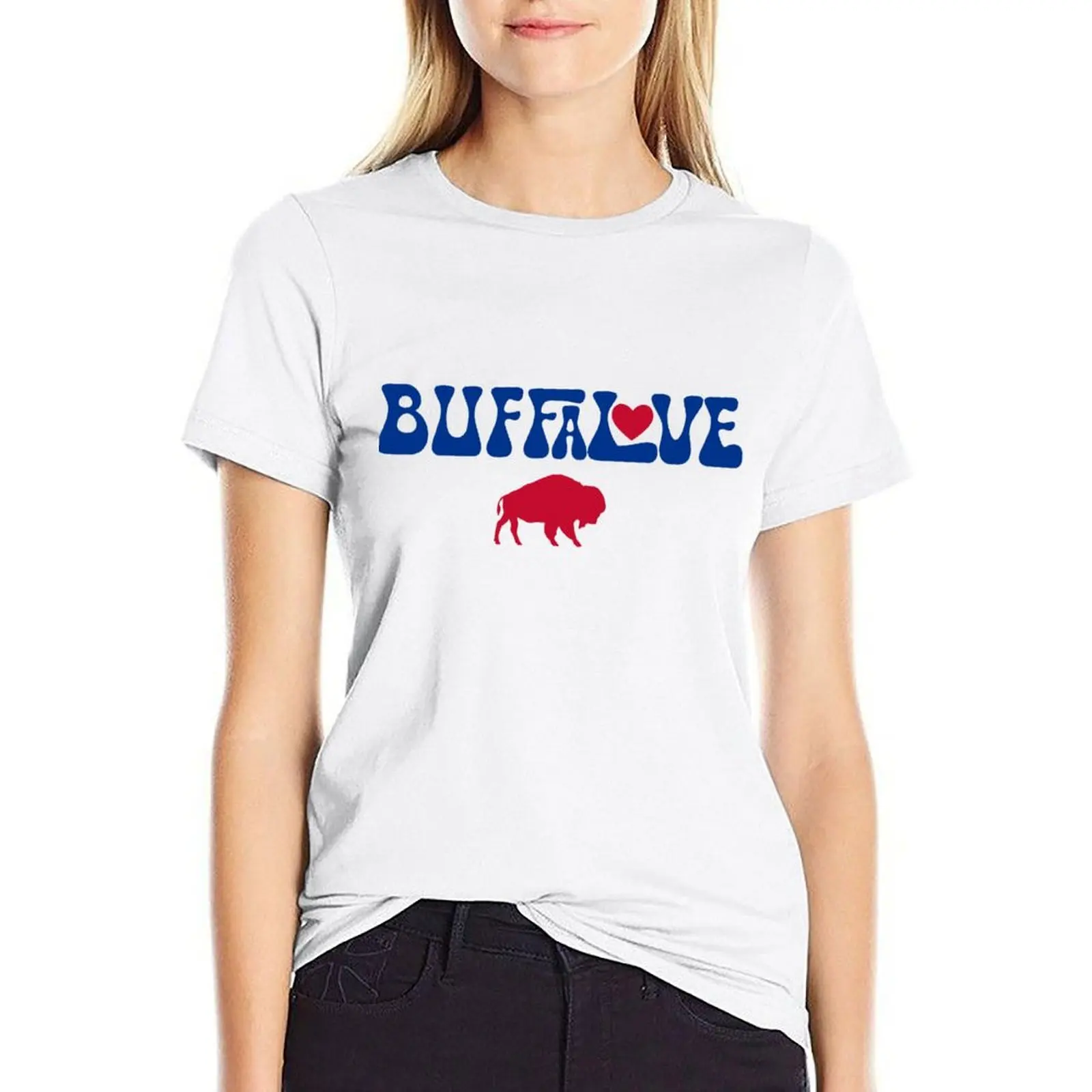

Buffalove with Standing Buffalo T-shirt oversized aesthetic clothes Top Women
