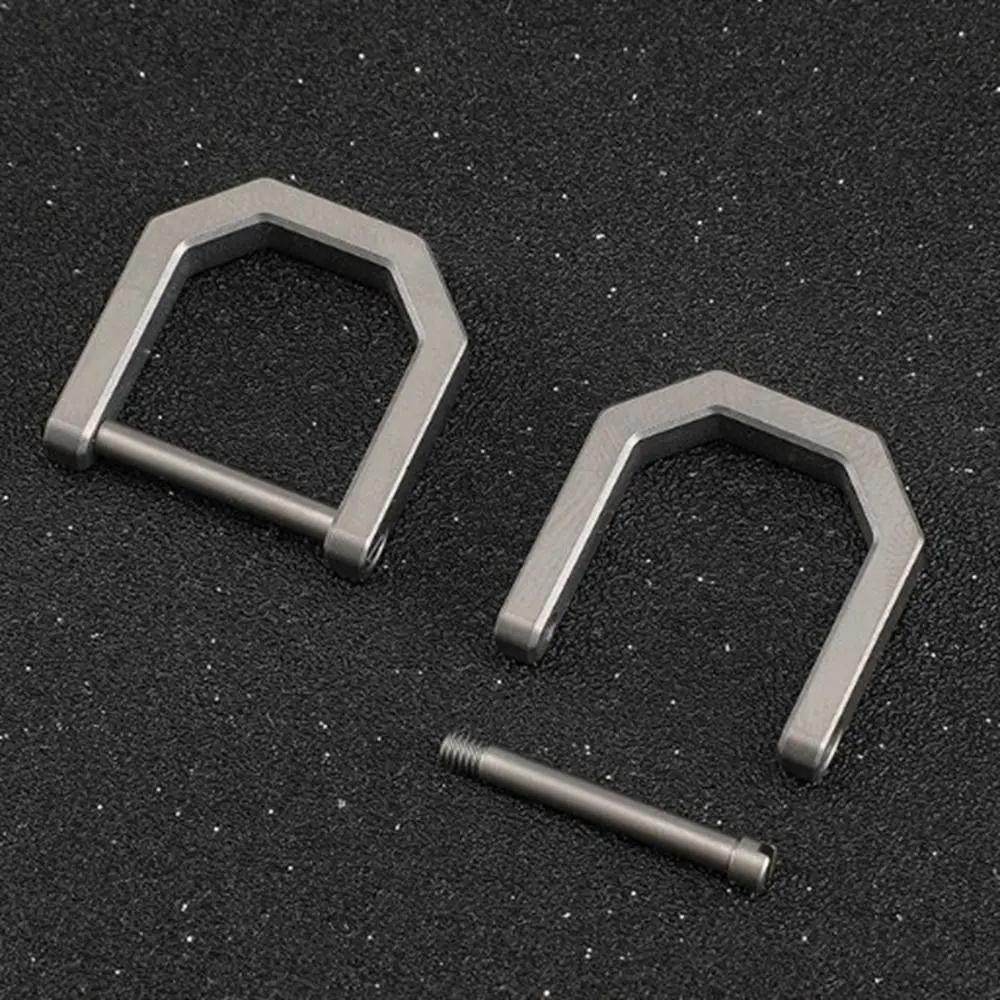Portable Titanium Alloy Horseshoe Buckles Carabiner D Bow Staples Shackle Key Ring Keychain Hook Buckles Bracelet Tool