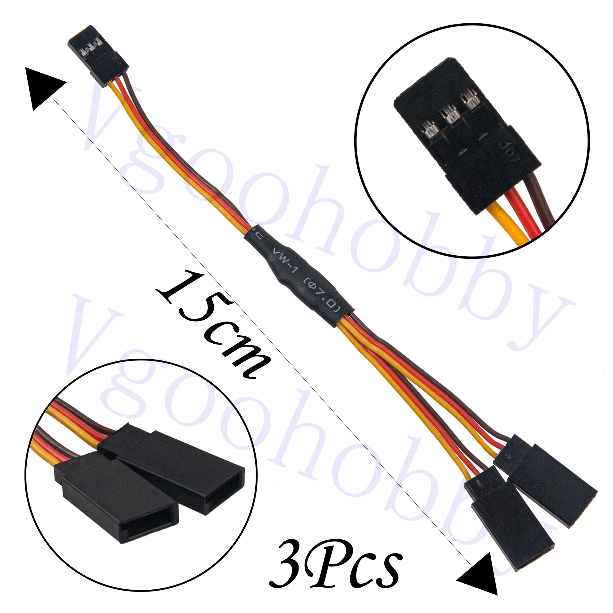 18Pcs 3-Pin JR Servo Extension Cable,1 JR Male to 2/3 Female JR Y Harness Servo Cable & 3.93