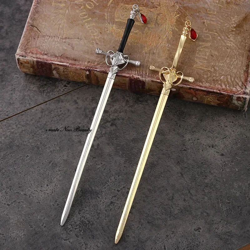 Hair Accessory Hair Stick Hair Headdress Jewelry Accessories Antique Swords Hairpin Chinese Style Design Bookmark Ancient Sword Headdress Water Drop Hair Sticks Bun Holder Hair Jewelry