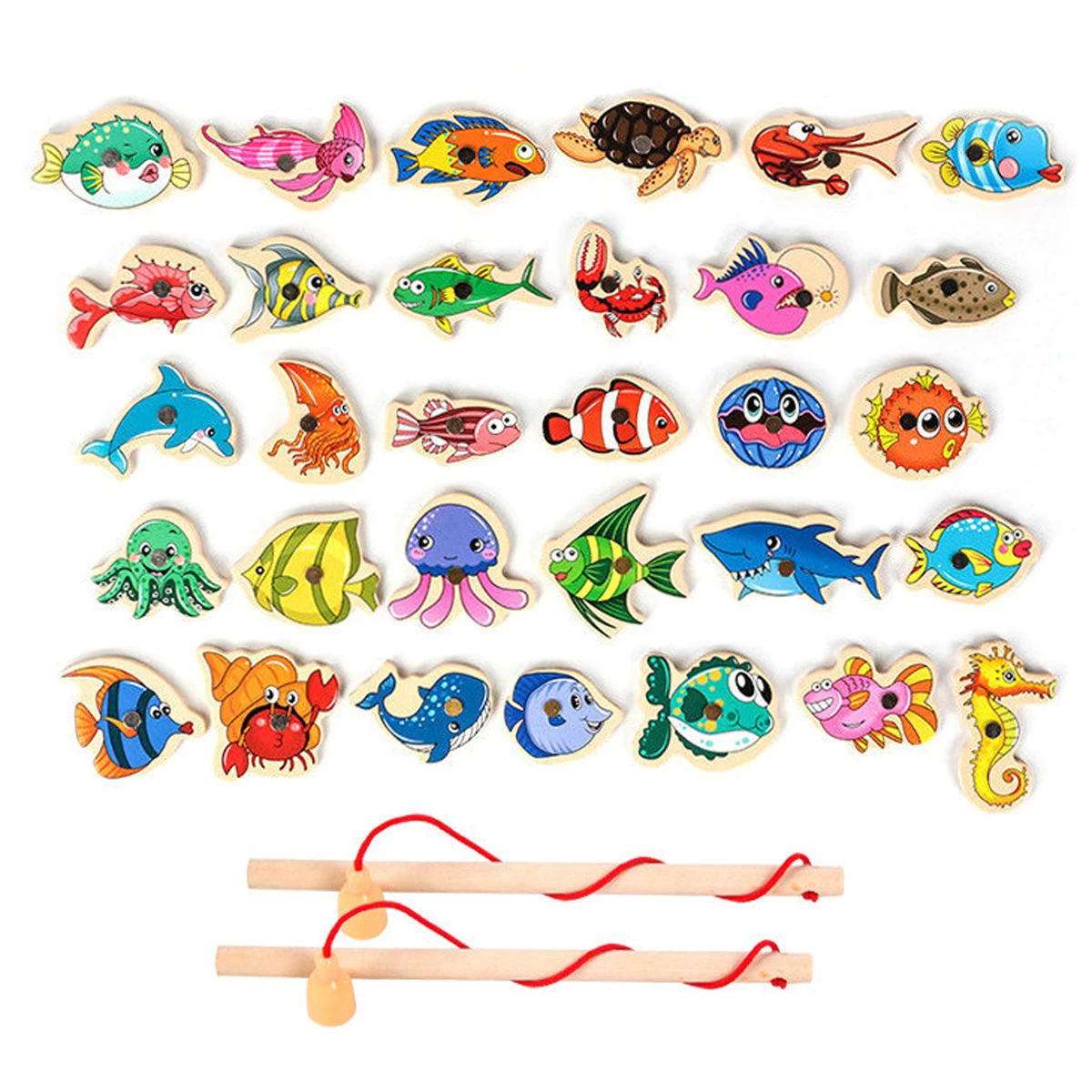 15/31Pcs Toys for Children Magnetic Fishing Game Toys Set with Fish Rod Wooden Parent-child Interactive Toys for Kids Gift 4 15/31Pcs Toys for Children Magnetic Fishing Game Toys Set with Fish Rod Wooden Parent-child Interactive Toys for Kids Gift 4