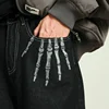 Skeleton Hand Embroidery Denim Pants Mens High Street Wide Leg Pants Streetwear Loose Casual Trousers Jeans Men 5