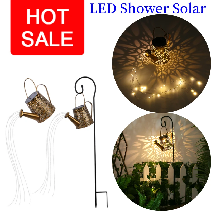 Solar Led Watering Can Lamp Garden Decoration Outdoor Ornaments For