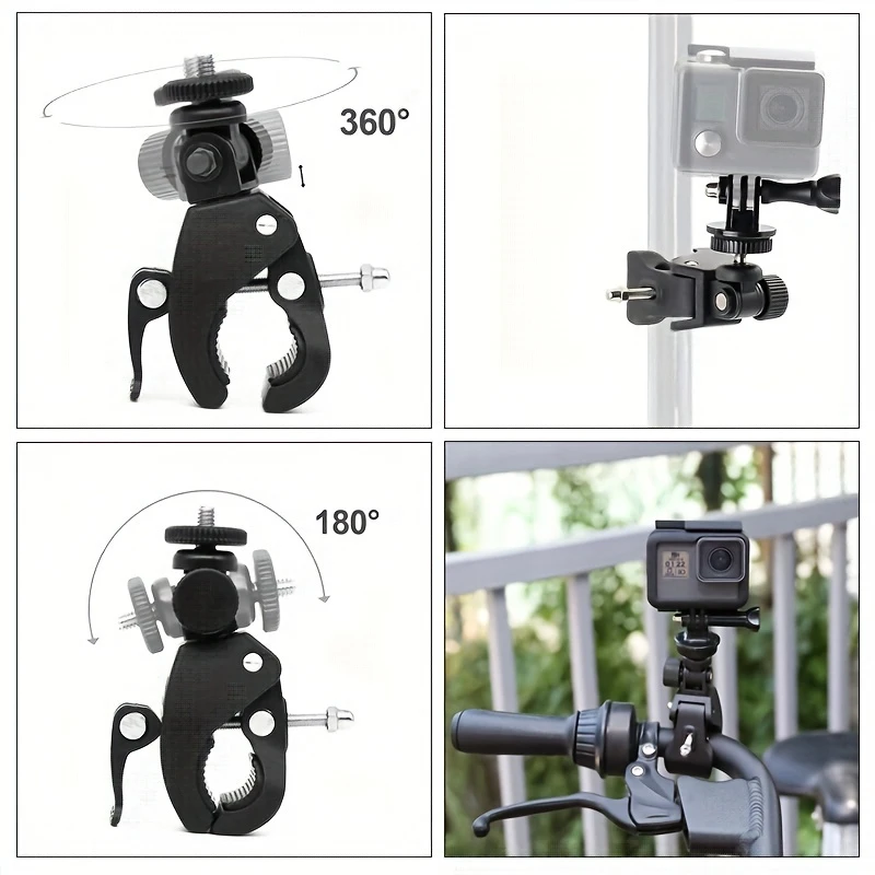 Bicycle Handlebar Mount Bike Holder for GoPro Hero 13 12 11 10 9 8 7 6 5 SJCAM AKASO insta360 DJI Osmo Action Camera Accessories