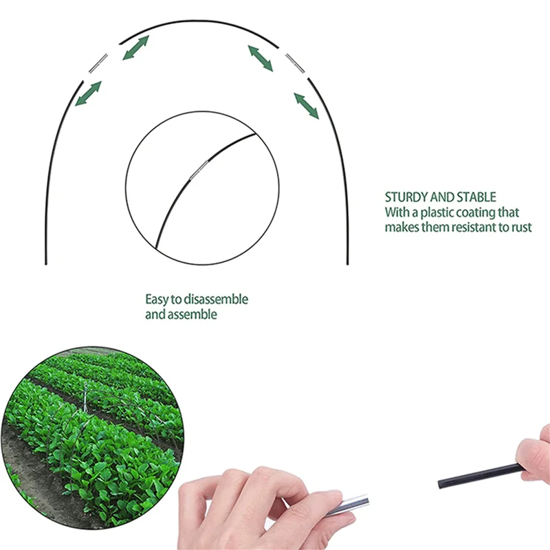 36Pcs Garden Hoops For Netting Tunnel, Garden Hoops Greenhouse Frame Flexible Tunnel Arch Crop Protection