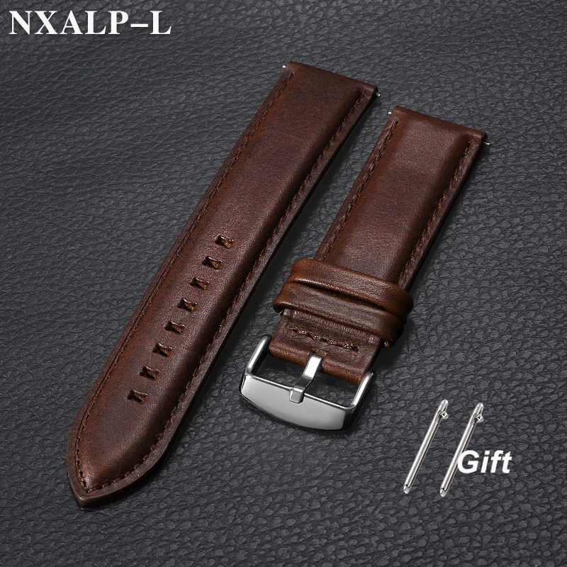 Vintage Genuine Cowhide Leather Quick Release Watch Strap - Premium Watchband Bracelet