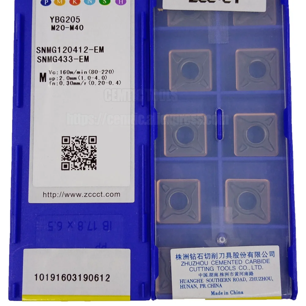 

ZCC YBG205 SNMG120412-EM YBG202 YBM253 Carbide Cutting Inserts CNC