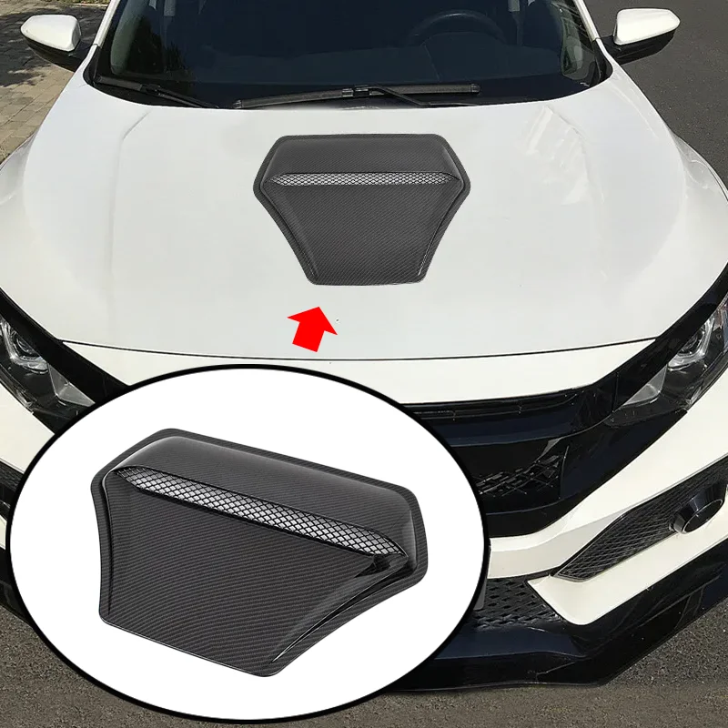 Universal Type R Style Car Hood Scoop Copertura Di Sfiato Della Presa D'Aria Per Honda Civic Audi Tt Mk2 Ford Mustang Focus Golf 4 5 6 7 8