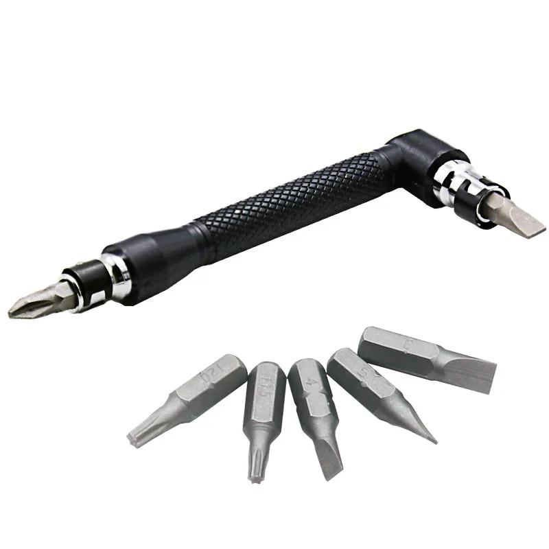 

L-Shaped Double Head Screwdriver Utility Mini Socket Wrench 1/4" 6.35mm Screwdriver Bits Key Tool And Screwdriver Bit Drill Set