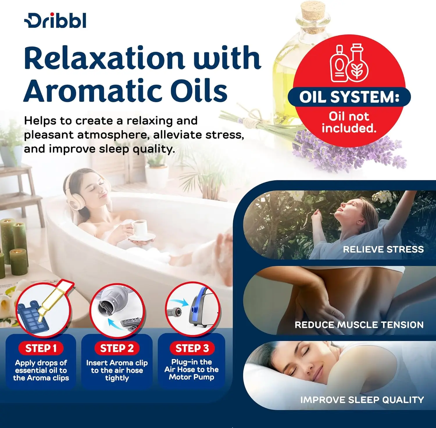 Electric Bubble Massage Bathtub Mat – Non-Slip Full-Body Waterproof Hot Tub Spa Mat for Bath with Heater, Motorized Air Pump