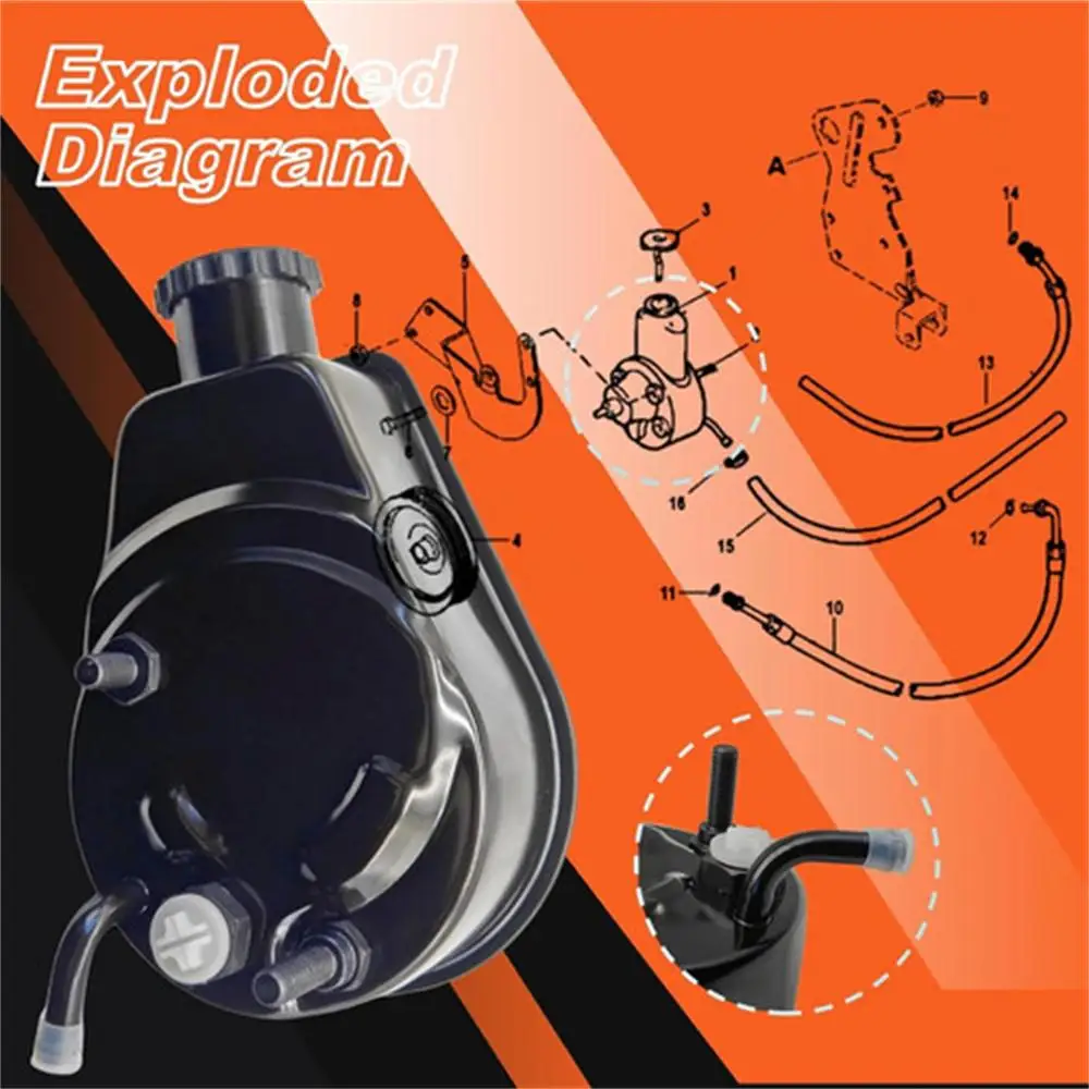 16792A39 Power Steering Pump for MerCruiser Bravo Alpha Strendrive 4.3 5.0 5.7 6.2 7.4 L Engines 16792A33