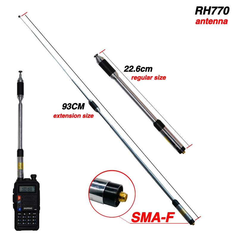 Antenna Tattica Per Walkie Talkie BaoFeng - Dual Band VHF/UHF, Connettore SMA Femmina, 25cm - Foto 5