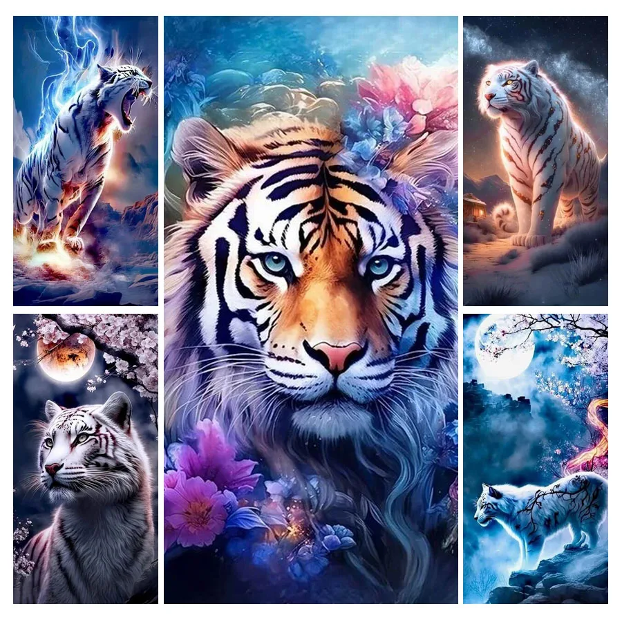 5D Large Diamond Painting Kits for Adults, Tiger Diamond Art with Full  Tools Accessories,DIY Full Drill Diamond Dots Big Cats - AliExpress