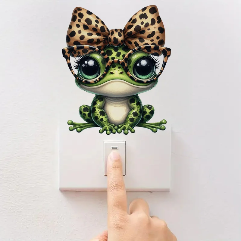 Wall Stickers Toilet Stickers 1pc Funny Lady Leopard Frog Sticker