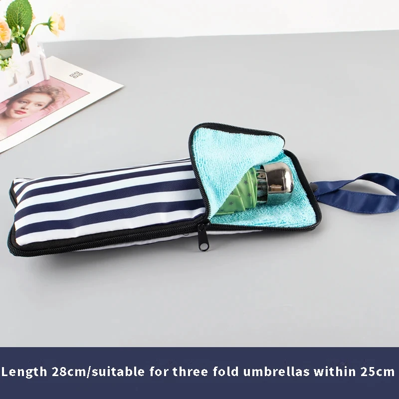 umbrella bag 2pcs Japanese Waterproof Umbrella Stripe Cover Absorbent Towel Cloth Printed Umbrella Bag Portable Folding Storage Cover