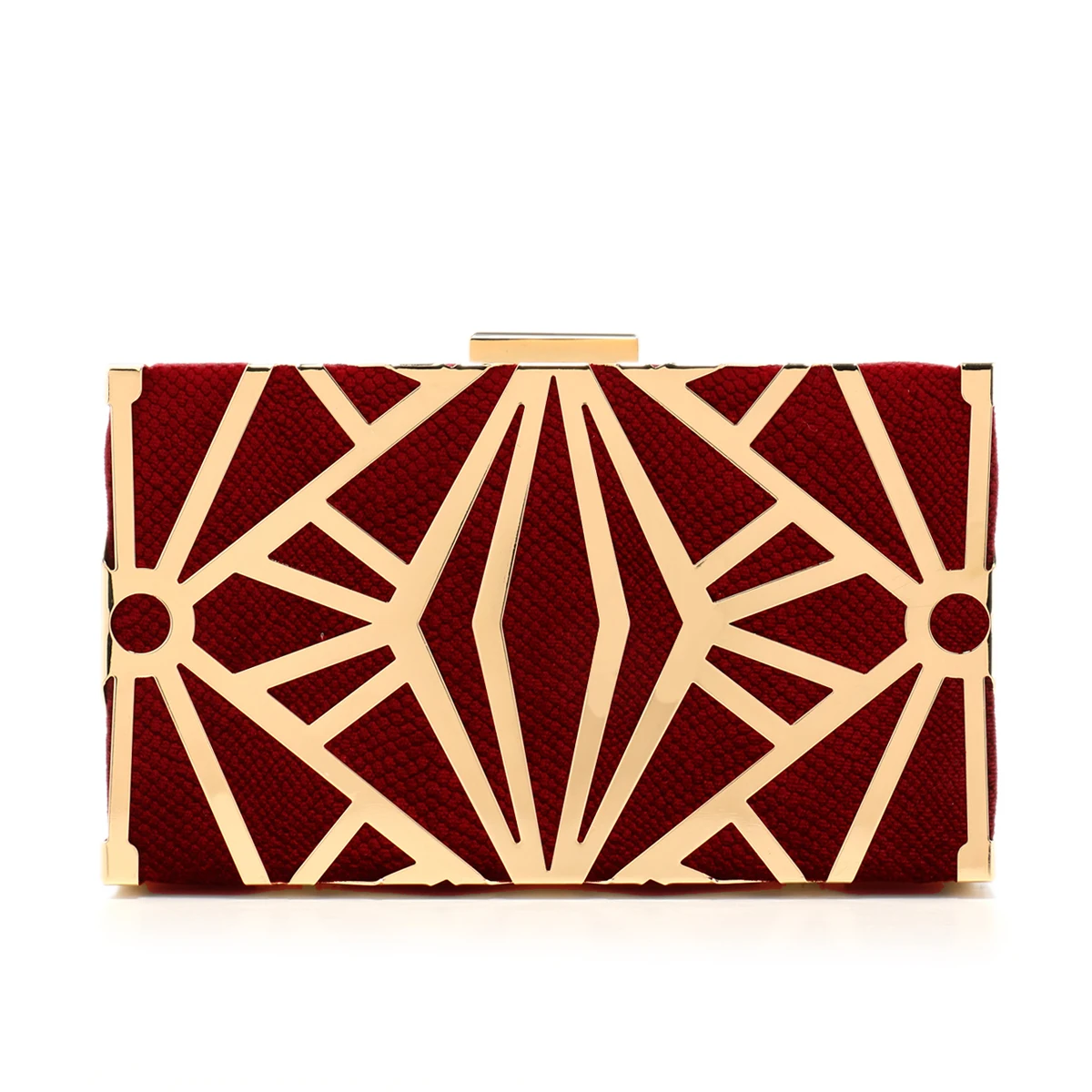 Green Glitter Metal Evening Clutch Bag for Women