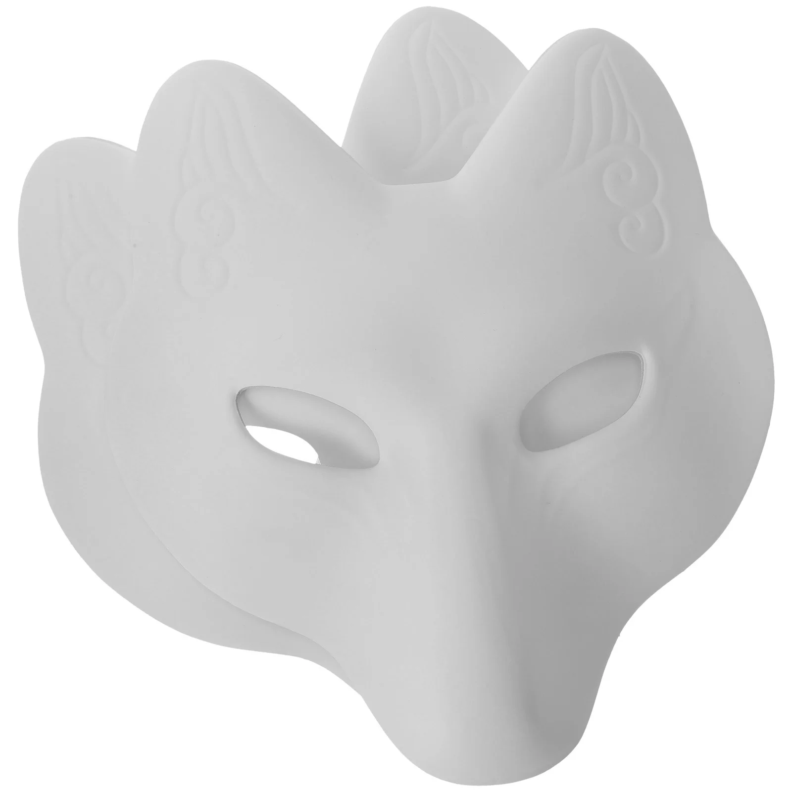 

Mask Masks Fox Masquerade Halloween Costume Cosplay Blank Cat Diy White Animal Eye Wolf Therian Party Face Half Paper Japanese