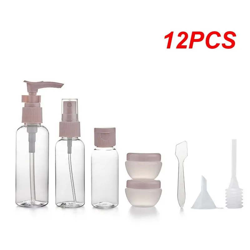 

12PCS 10/30/50/100ml Plastic Shampoo Bottles Empty Transparent Plastic Pack Clamshell Water Bottle Clear Flip Top Containers