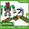 501pcs Game My World The Jungle Giant monster Brawling beast Archaeologist 60075 Building Blocks Toys