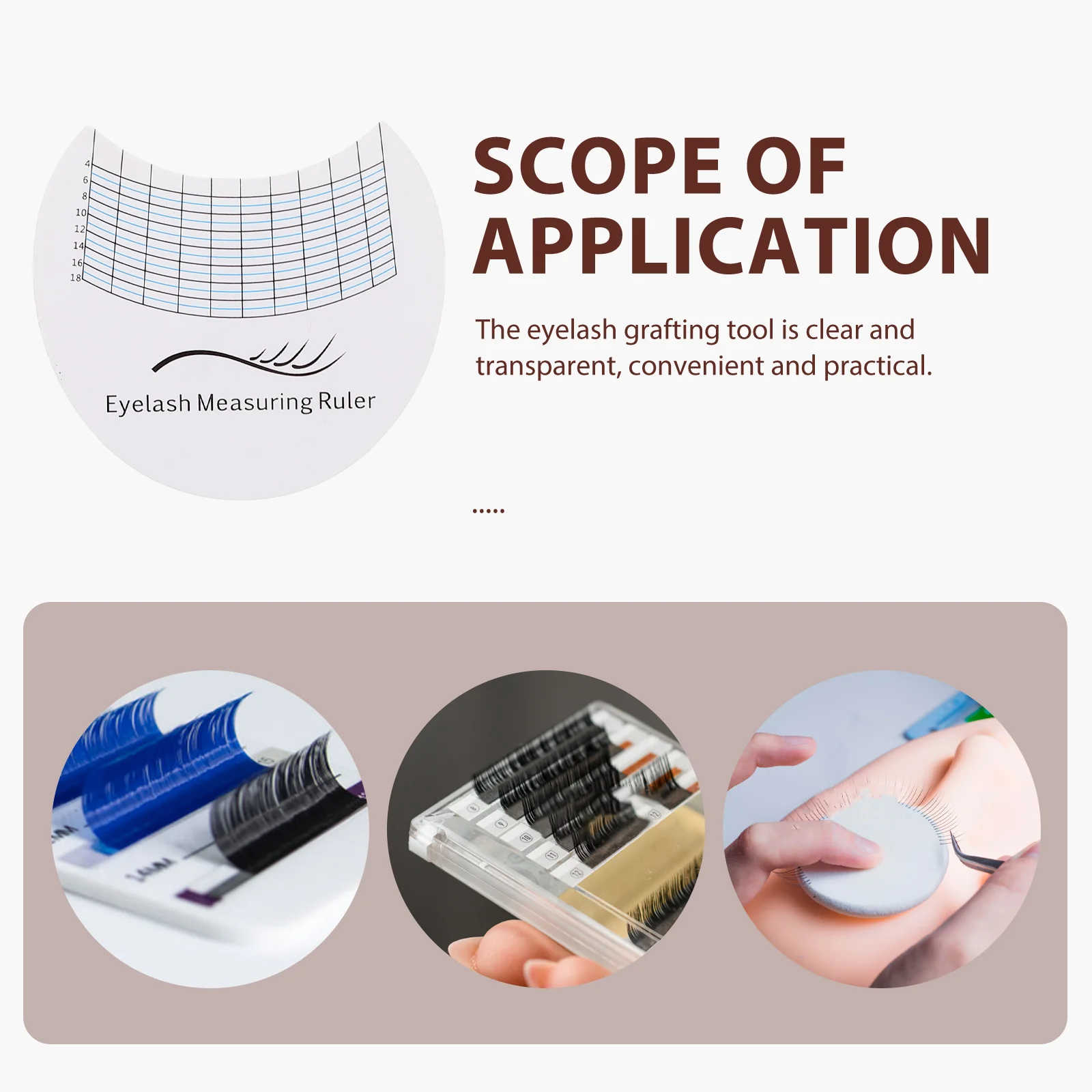 10Pcs Eyelash Measurement Card Lash Extension Measuring Tool Durable Plastic Eyelash Length Gauge Lash Ruler Makeup