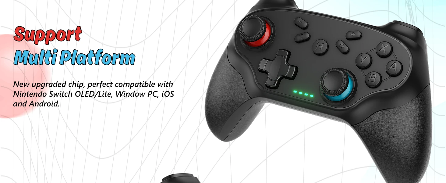 GAMROMBO Controller For Switch Oled/Lite/PC Wireless Game Joystick W/ 6-axis Gyro Turbo Vibration Gamepads Remote_voghion.com