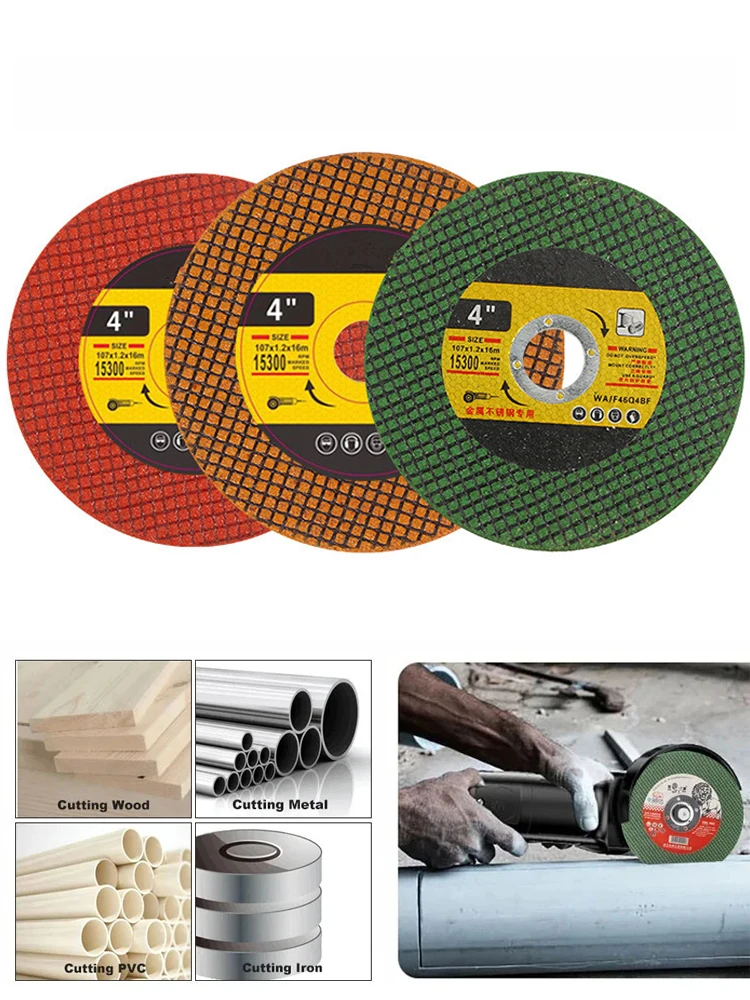 4 Inch Metal Cutting Disc Angle Grinder Grinding Wheel Stainless Steel Grinding Cutting Disc Blade Wheel Resin Double Mesh