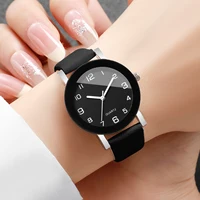 1/2PCS Fashion Couple's Watches Leather Strap Wristwatch Men Women Casual Arabic Dial Quartz Watches (Without Box) - Image 4