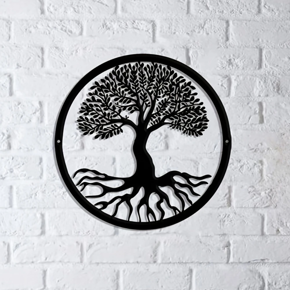 

1pc Metal Wall Art Tree Life Wall Decor,Tree Of Life Metal Sign, Family Tree Name Sign Tree Of Life Wall Art, Modern Decor Gift