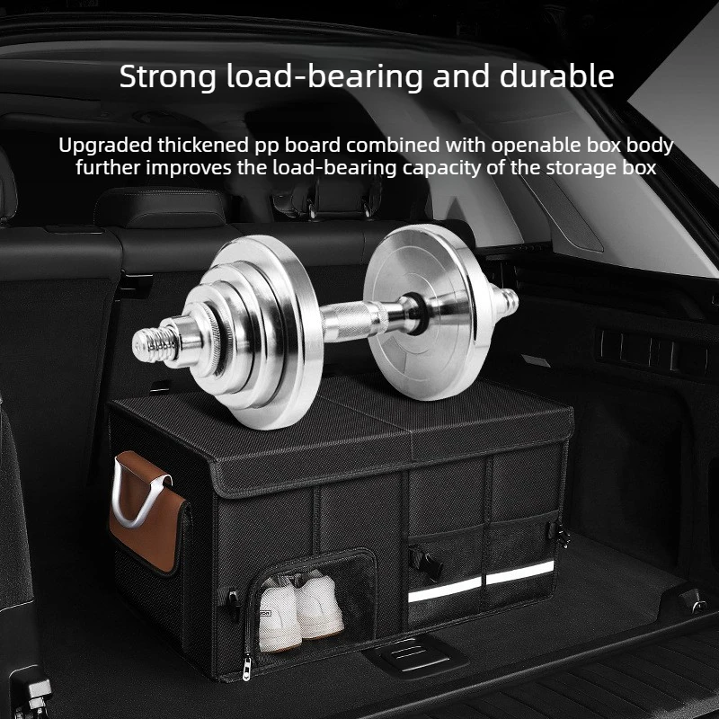 Foldable Waterproof Oxford Cloth Car Trunk Organizer - Large Capacity, Portable Storage for Camping, Fishing, and Travel Accessories