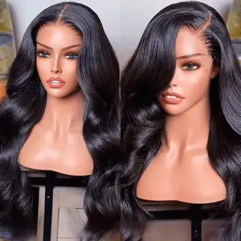 Brazilian Body Wave Human Hair Wigs Pre Plucked Hd Transparent 13x4 Lace Front Wig Bleached Knots Transparent Lace Frontal Wig 1