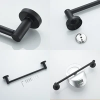 ราวแขวนผ้าแบบเดี่ยวสีดำสำหรับห้องน้ำราวแขวนผ้าแบบเดี่ยวผ้าโครเมียมชั้นวางผ้าขนหนูเดี่ยวแบบยืดหดได้ 6